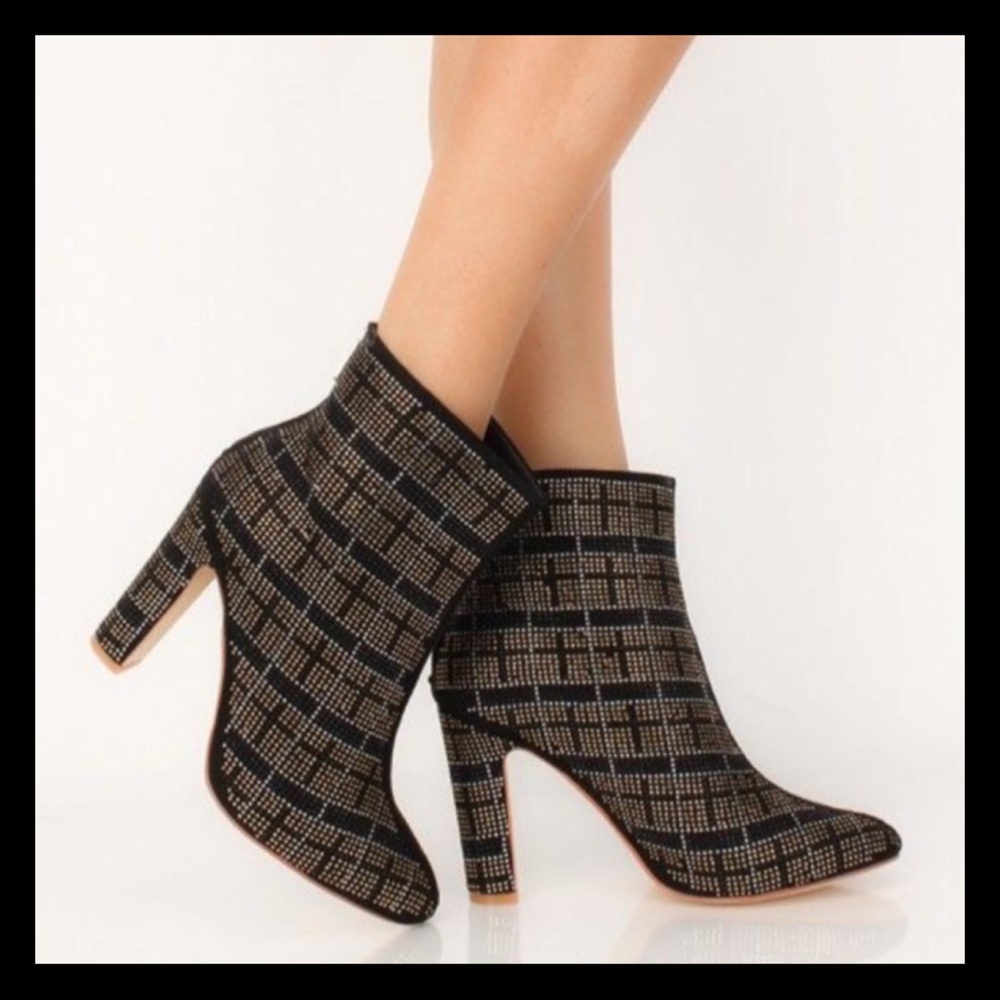 ❤️SIZE 7 Crystal Embellished Block Heel Booties - Picture 2 of 8